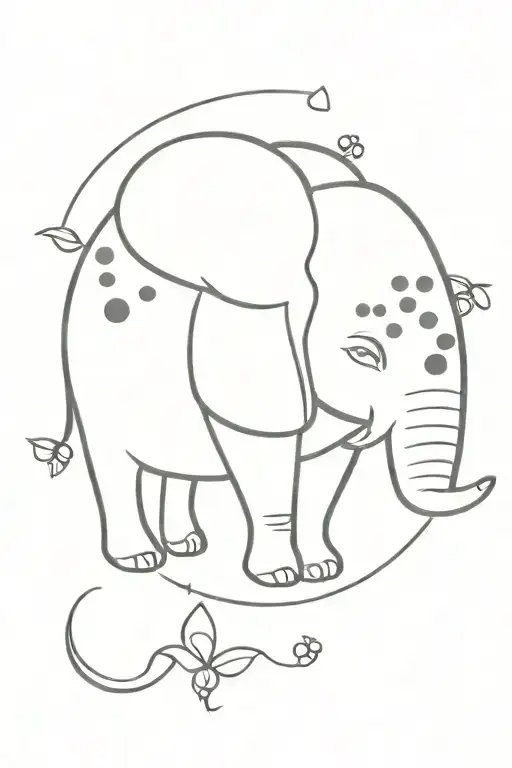 Eleephant With A Ladybug Flying