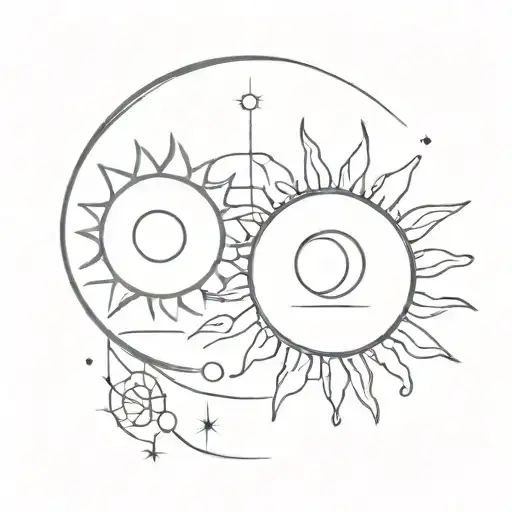 Moon And Sun In An Atom