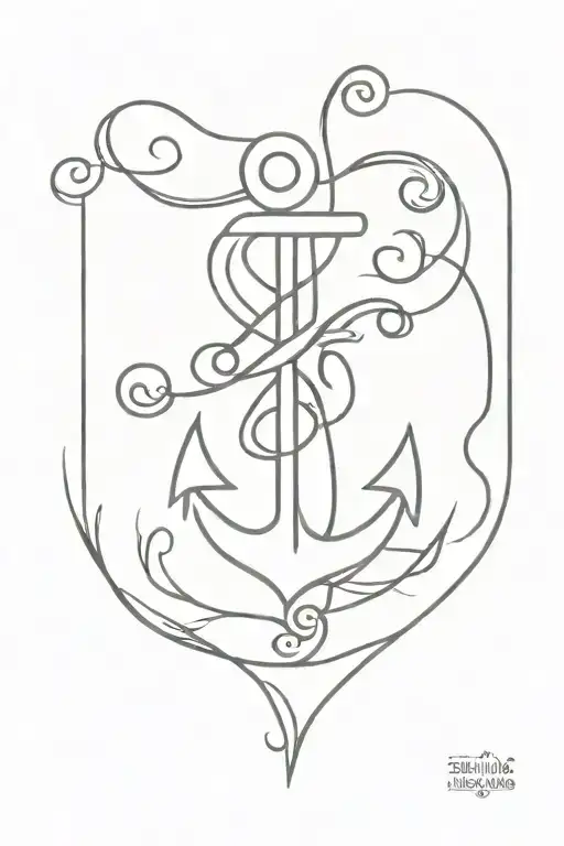 Faith Hope Love Anchor With Treble Clef And Love Heart