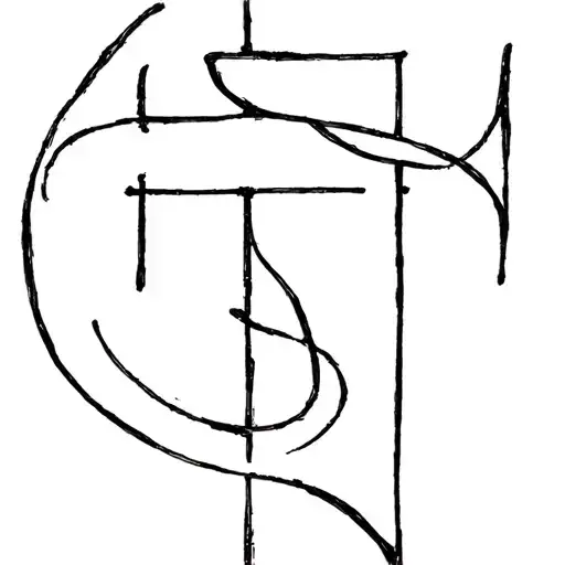 A Christian Cross With The Letter I Wrapped Around