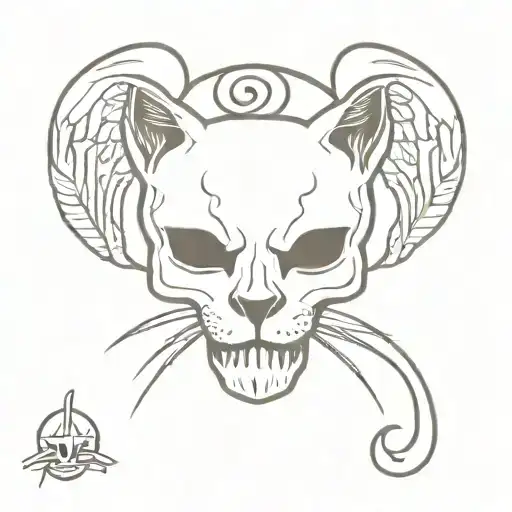 Cat Skull With Angel