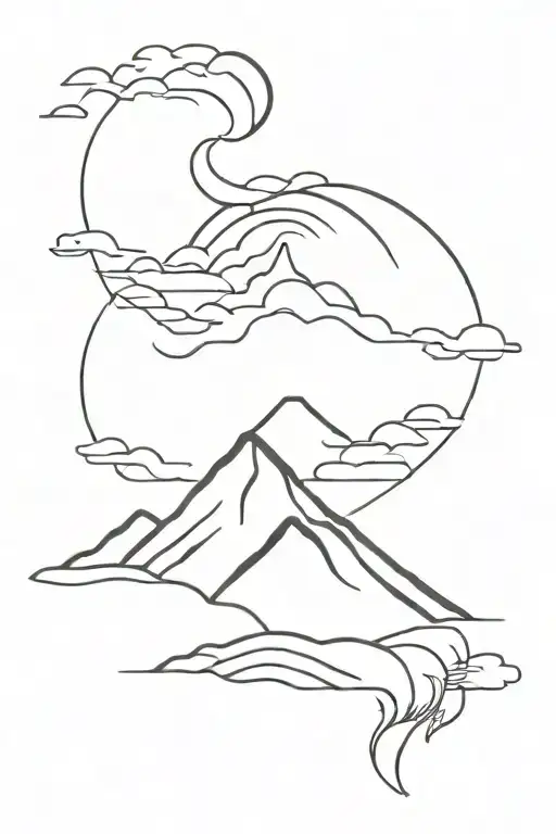 Fuji Background Black And White