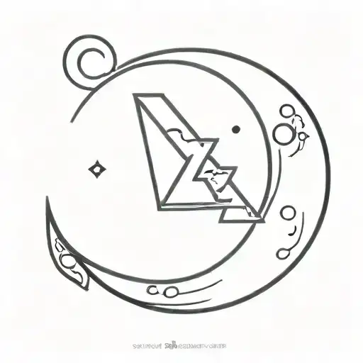Letter Z With Moon Waxing Moon Phase