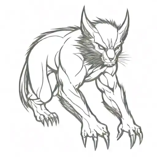 Wolverine Animal Fine Line Art