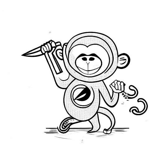 Agresive Monkey With Knife