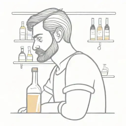 Sad Guy Behind The Bar
