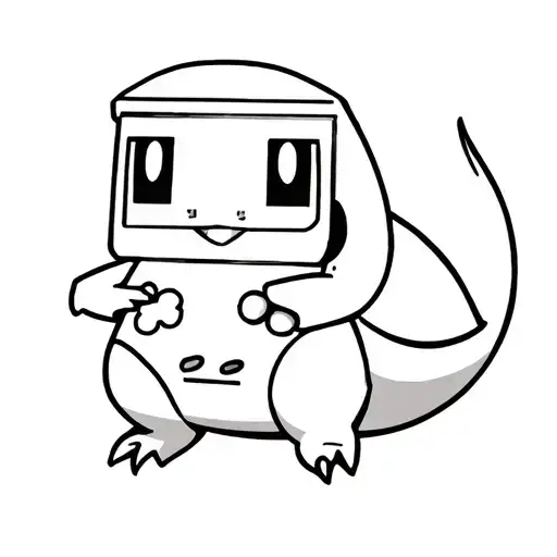 Charmander Holding A Gameboy Color Pokemon