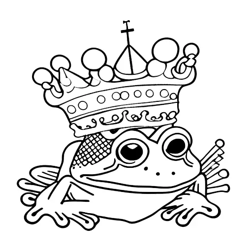 Frog With A Crown And Crossed Arms