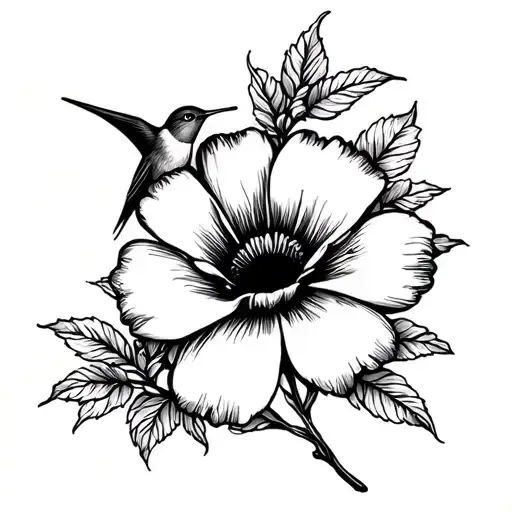 Flower And Hummingbird