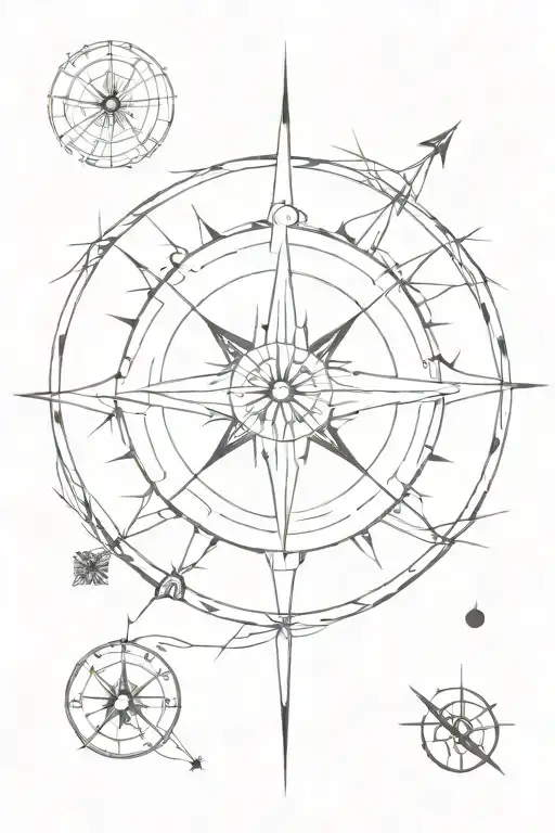 Native Compass Surrounded By Various