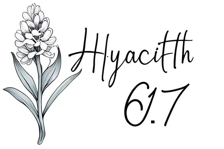 Word Hyacinth With Small Number 617 At The Middle