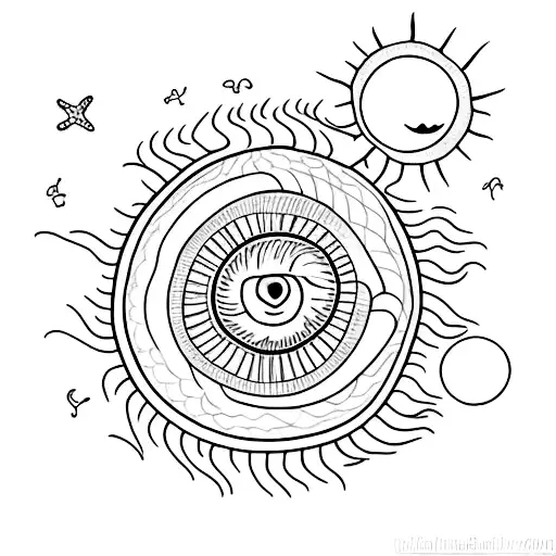 Small House On The Beach With Sun