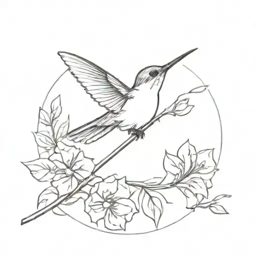 The Initials Rj And A Hummingbird Perched