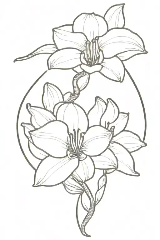 Snake And Orchid Flower