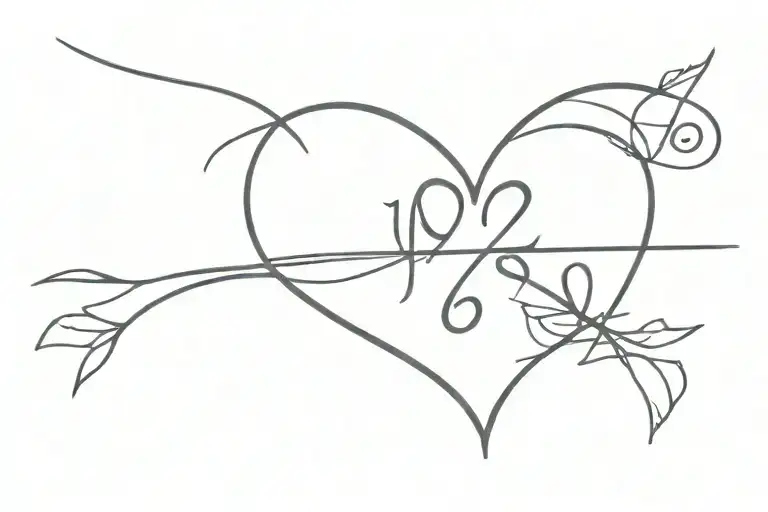 With This Date 19 - 12 - 22 And Put A Simple Arrowed Heart On It