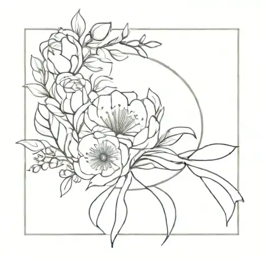 Birth Flower Bouquet Tied Together With A Ribbon January May September