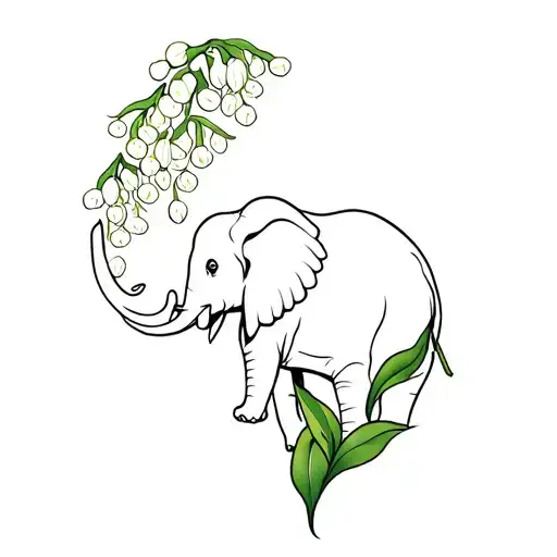 Elephant And Lily Of The Valley Flower