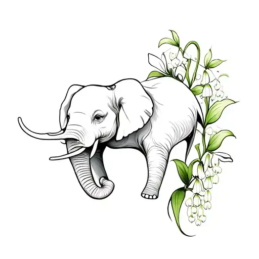 Elephant And Lily Of The Valley Flower