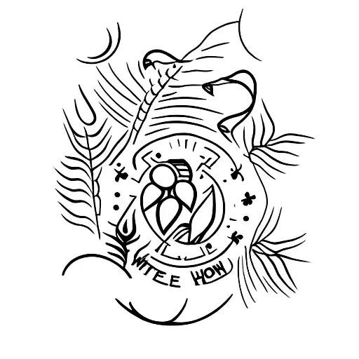 Small Tattoo With Wheat And A Cow Head