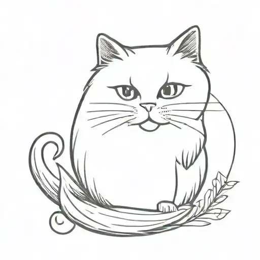 Simple Heart With A Persian Cat With Legs Streching Out Of The Heart