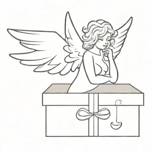 Angel Coming Out Of Gift Box
