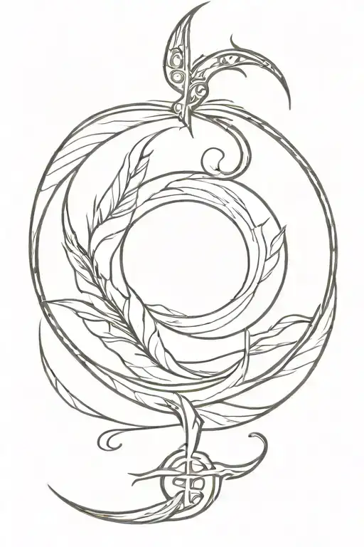 Enso Symbol Combined With A Scale And Dagger