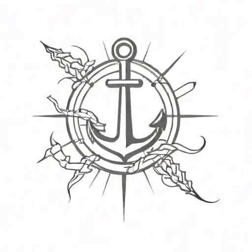 Ship Anchor Tattoo Design Featuring Elements Forming
