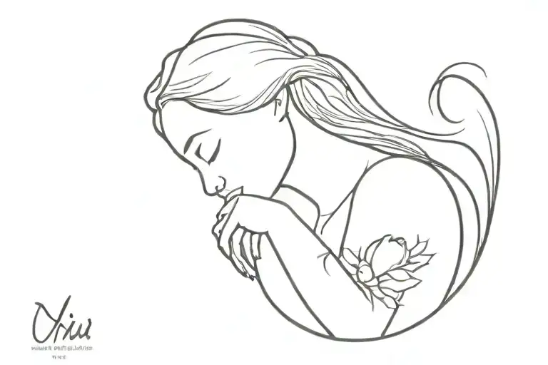 Create A Tattoo Of A Daughter And Moms Love With Name Vijju Into The Design