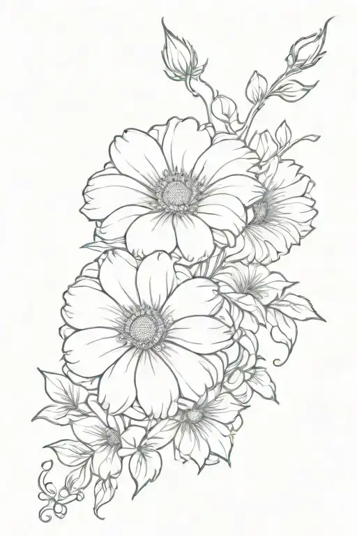 Chrysanthemum And Morning Glory Vine Wrapping