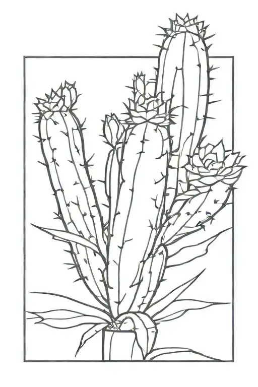 Cactus With Roman Numerals