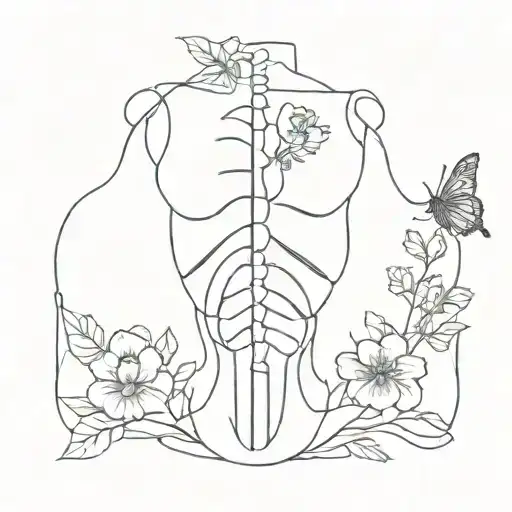 Rib Cage With Flowers