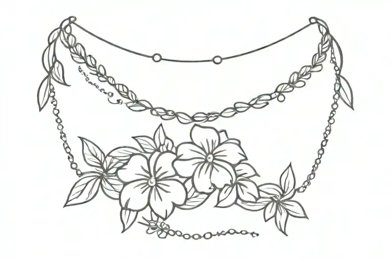 Simple Hawaiian Anklet Tattoo For Women