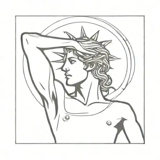 Greek God Holds The Sun In His Hands