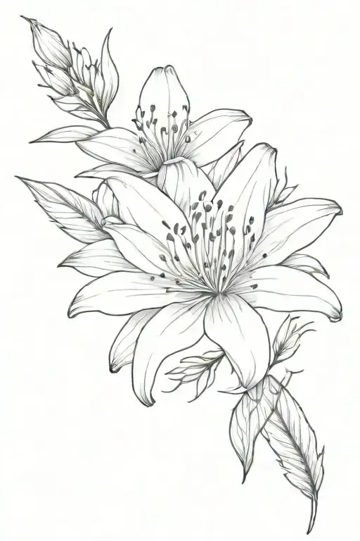 Lily And Aster Flower