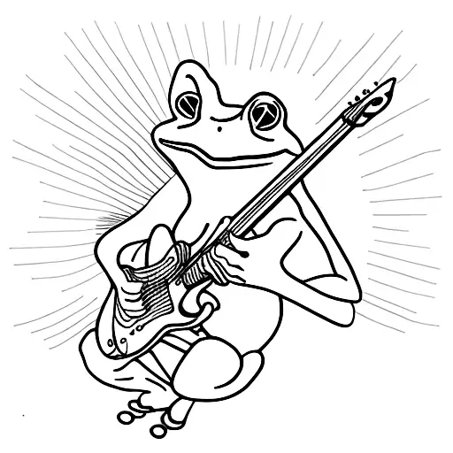 Frog Playing Guitar Smoking Jay