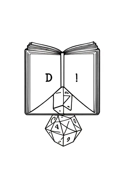 Book Open With D20 Dice