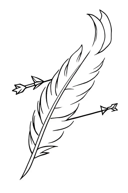 Feather And Arrows Representing Progress