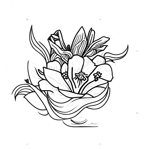 Aries Sign With Daffodil And Carnation Flower Behind It