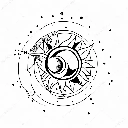 K And R With Moon And Sun