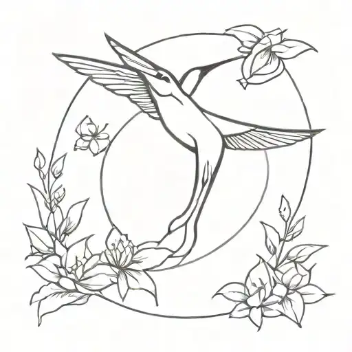 Yoga Style Hummingbird Flying Away Holding Lamb