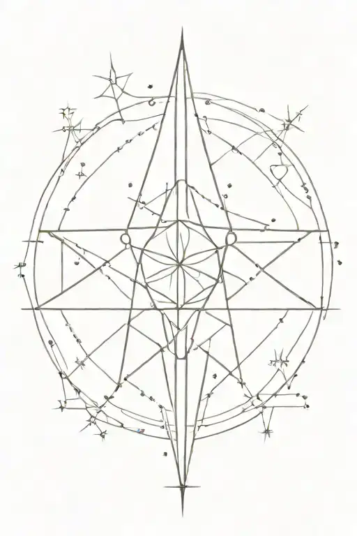 Orthern Star Astronomical Imagery Tattoo Design Featuring