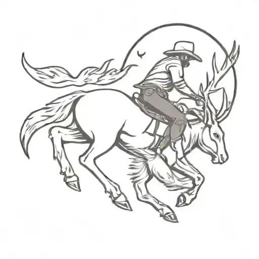Cowboy Riding Jackalope