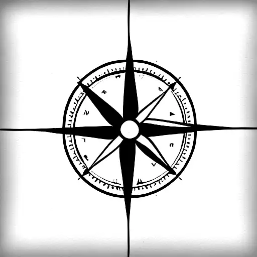 A Compass With A Film Strip Or A Controller In The Center And Snowflakes Ocean