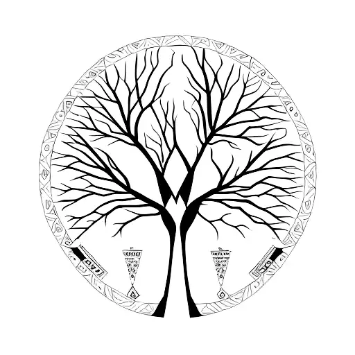 Family Tree With Geometric Patterns