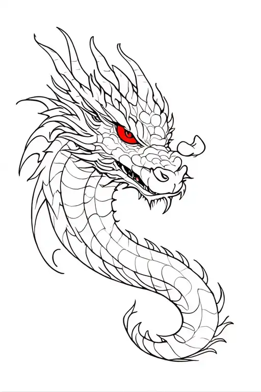 I Would Like An Image Of A Thai Dragon With Red Eyes