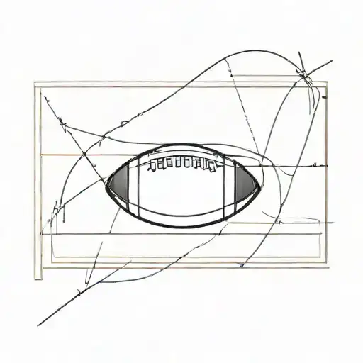 Football Over A Horizontal Line Field