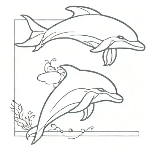 Mom And Baby Dolphin