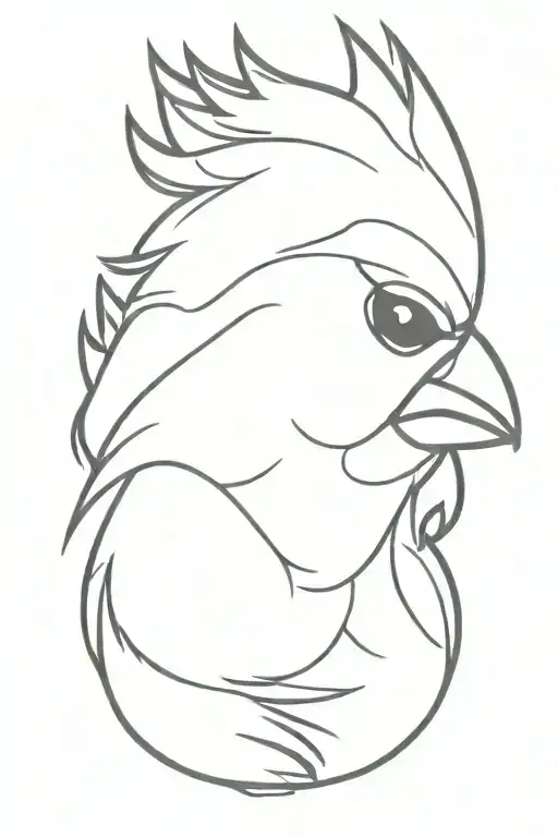 Flaming Cardinal Head Profile