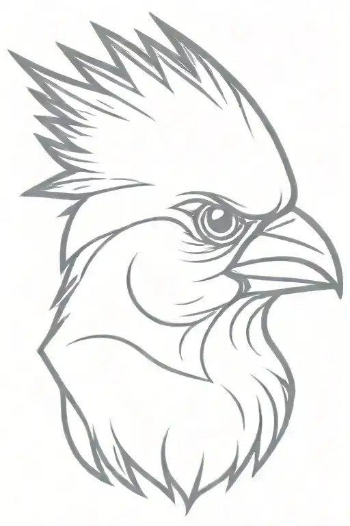 Flaming Cardinal Head Profile