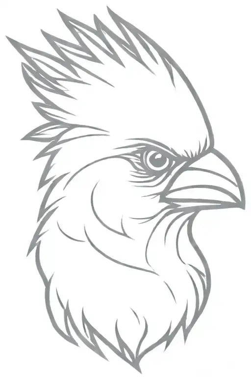 Flaming Cardinal Head Profile